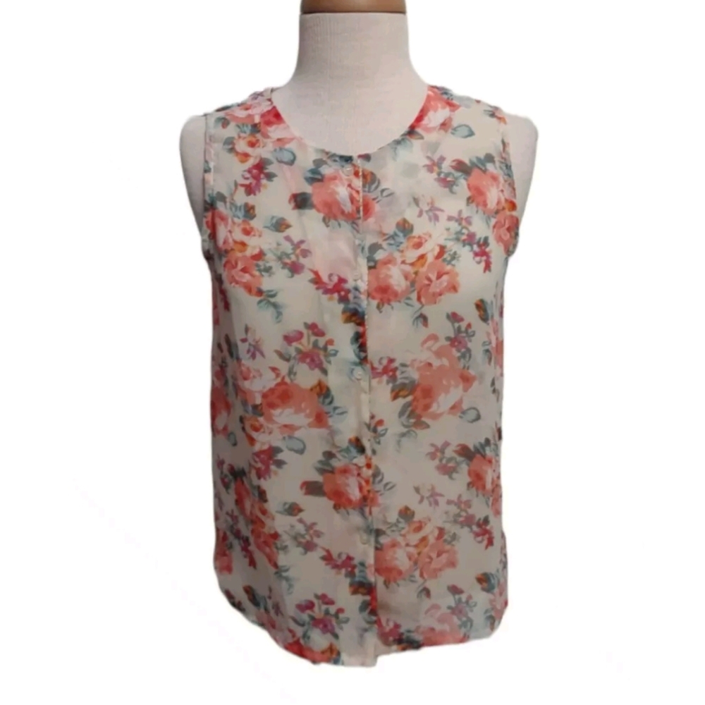 Daphnea Paris Semi Sheer Chiffon Button Up  Top